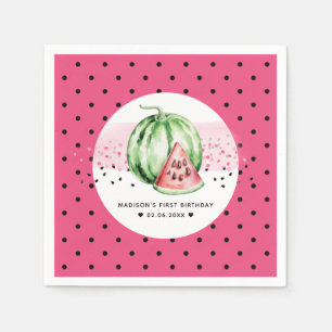 Personalised Watermelon Birthday Napkin
