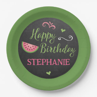 Personalised Watermelon Birthday Paper Plate