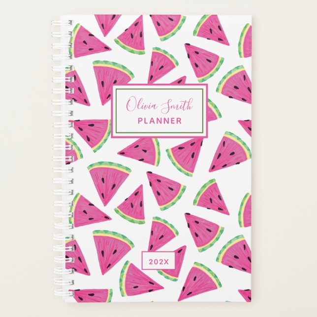 Personalised Watermelon pattern Planner (Front)