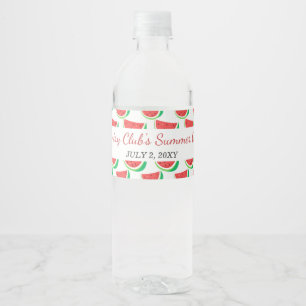 Personalised Watermelon Pattern Summer Party Water Bottle Label