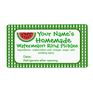 Personalised Watermelon Pickle Jar Labels Template