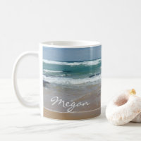 Personalised Waves Beach  Coffee Mug