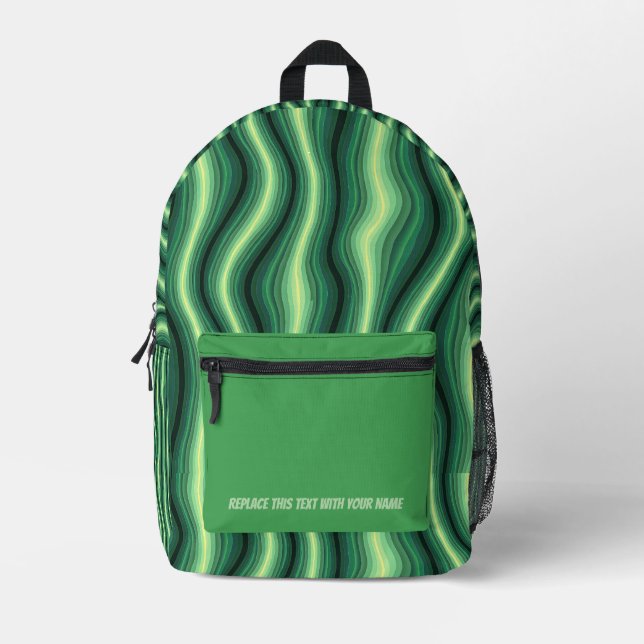 Personalised Wavy Stripe Backpack (Front)