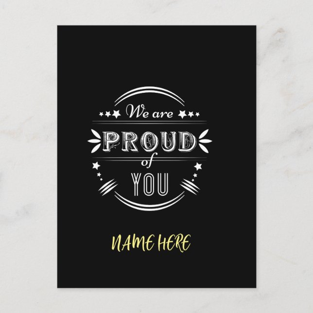 Personalised We are Proud of You  Postcard (Front)