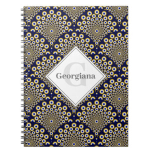 Personalised We Are Watching You Navy & Gold Deco Notebook