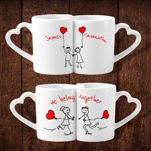 Personalised "we belong together" couple's coffee mug set