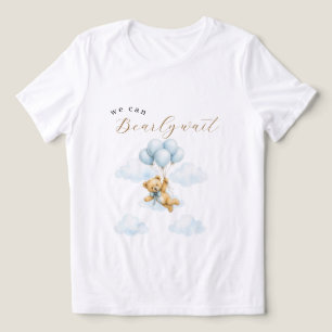 Personalised We Can Bearly Wait Baby Boy Shower Tri-Blend Shirt