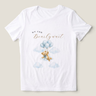 Personalised We Can Bearly Wait Baby Boy Shower Tri-Blend Shirt