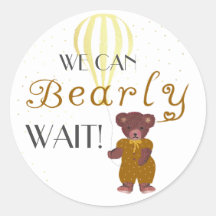 Personalised We Can Bearly Wait Baby Shower