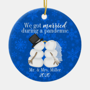 Personalised We Got Married During A Pandemic Ceramic Ornament