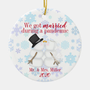 Personalised We Got Married During A Pandemic Ceramic Ornament