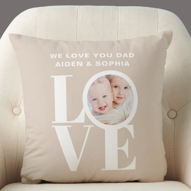 Personalised We Love You Dad Photo Cushion (Creator Uploaded)