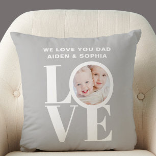 Personalised We Love You Dad Photo Cushion