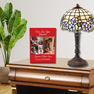Personalised We Love You Grandma Red 5 Photo Block