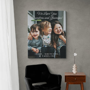 Personalised We Love You Grandpa Grandma Photo Canvas Print
