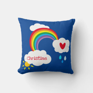 Personalised Weather Cloud and Raindrops Cushion