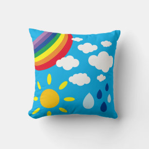 Personalised Weather, Rainbow and Sunshine Cushion