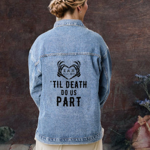Personalised Weddding Til Death Do Us Part Bride Denim Jacket