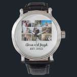 Personalised Wedding Anniversary 9 Photo Collage  Watch<br><div class="desc">Personalised Wedding Anniversary 9 Photo Collage Watch. Create your using wedding Photos,  names of the couple and year of marriage. Perfect gift idea for a wedding Anniversary.</div>