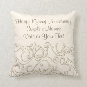 Personalised Wedding Anniversary Gift by the Year Cushion