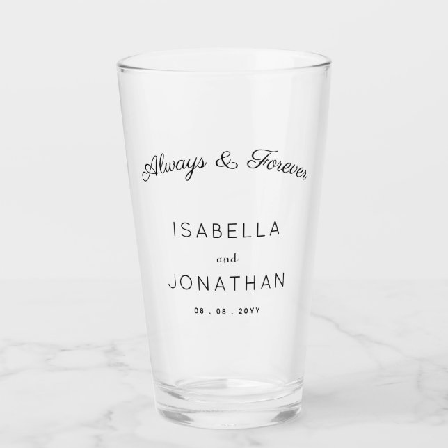 Personalised Wedding & Anniversary  Glass (Front)