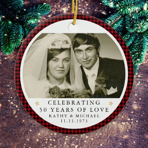 Personalised Wedding Anniversary Photo Ceramic Ornament