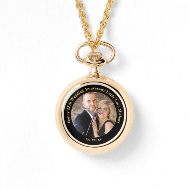 Personalised Wedding Anniversary PHOTO Custom Her Watch (Front)