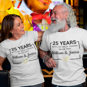Personalised Wedding Anniversary With Couple Names T-Shirt
