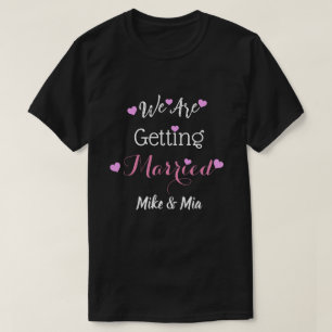 Personalised Wedding Announcement Black Couple's  T-Shirt
