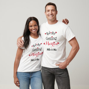 Personalised Wedding Announcement White Couple's T-Shirt