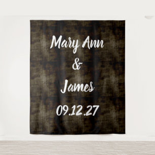 Personalised Wedding Backdrop Wood Background Tapestry