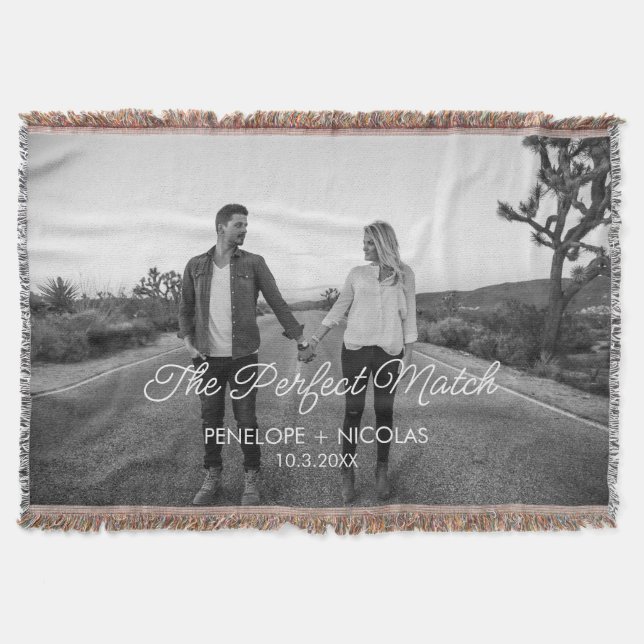 Personalised Wedding Blanket Custom Photo Gift (Front)