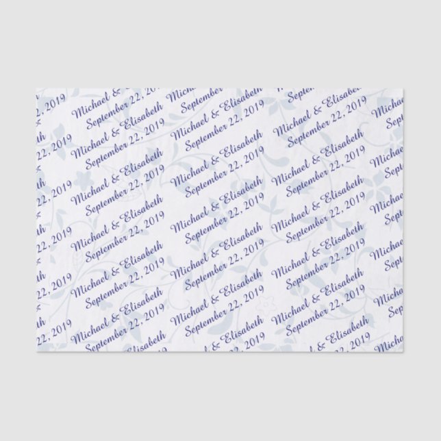 Personalised Wedding - Blue Tissue Paper (Front)