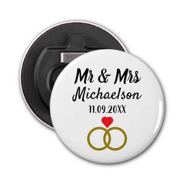 Personalised Wedding Bottle Opener (Front)