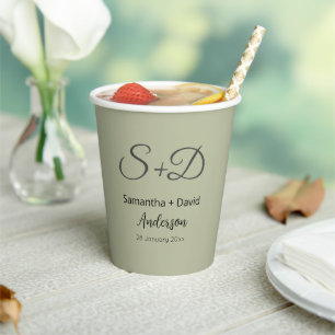 Personalised Wedding, Bridal Shower /Engagement Paper Cups