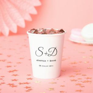 Personalised wedding,bridal shower/engagement   paper cups