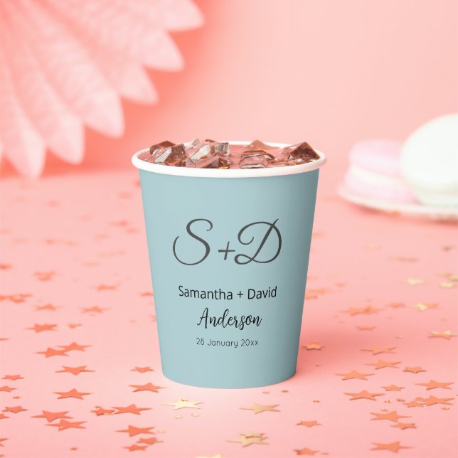 Personalised Wedding, Bridal Shower /Engagement Paper Cups (Insitu)