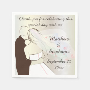 Personalised Wedding Bride and Groom Napkin
