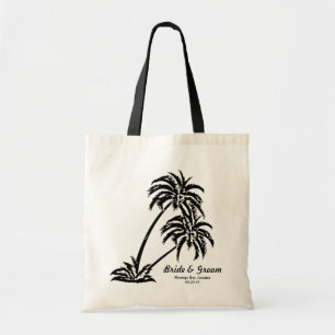 Personalised Wedding Bride's Gift Palm Trees Tote Bag