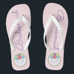 Personalised Wedding Cake Bridesmaid Flip Flops<br><div class="desc">Flip flops feature an original marker illustration of a wedding cake,  with BRIDESMAID in a fun purple font. Simply personalise with the couple's initials and wedding date!</div>