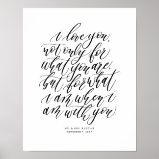 Personalised Wedding Calligraphy Love Quote Sign