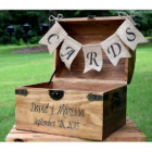 Personalised Wedding Card Box w/Burlap Banner