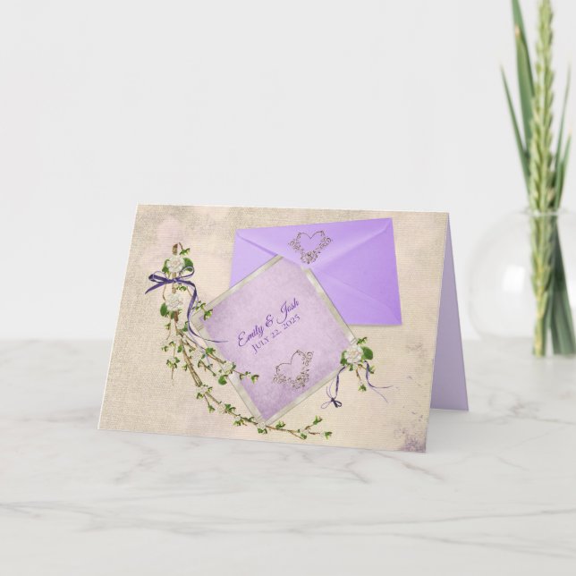 personalised wedding card with inspirational quote (Front)