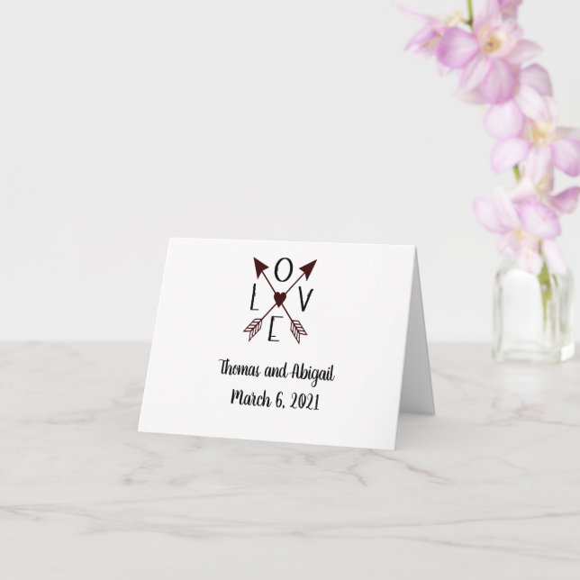 Personalised Wedding Cards with Names and Dates (Orchid)