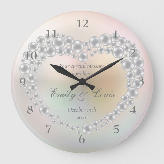 Personalised Wedding Clock Anniversary Clock (Front)