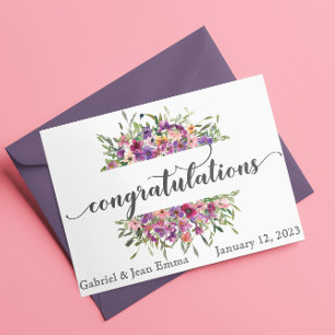 Personalised Wedding Congratulations Flowers Card