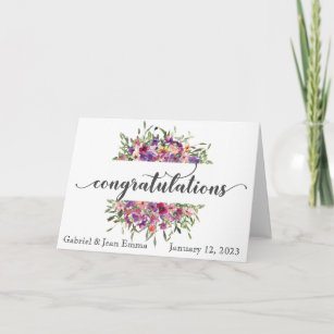 Personalised Wedding Congratulations Flowers Card