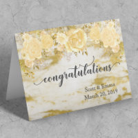 Personalised Wedding Congratulations Gold Floral