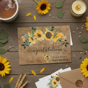 Personalised Wedding Congratulations Rustic Wood