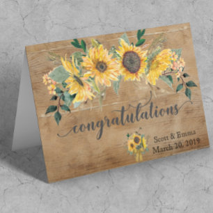 Personalised Wedding Congratulations Rustic Wood
